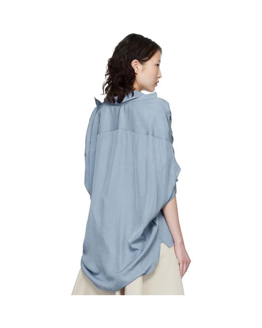 Maison Mihara Yasuhiro Blue Shawl Layered Shirt