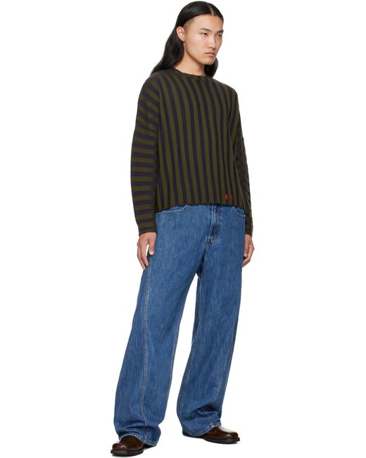 Eckhaus Latta Black Khaki & Keyboard Sweater for men
