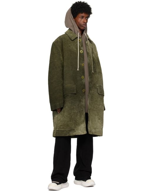 Rick Owens Black Porterville Jumbo Mac Coat for men