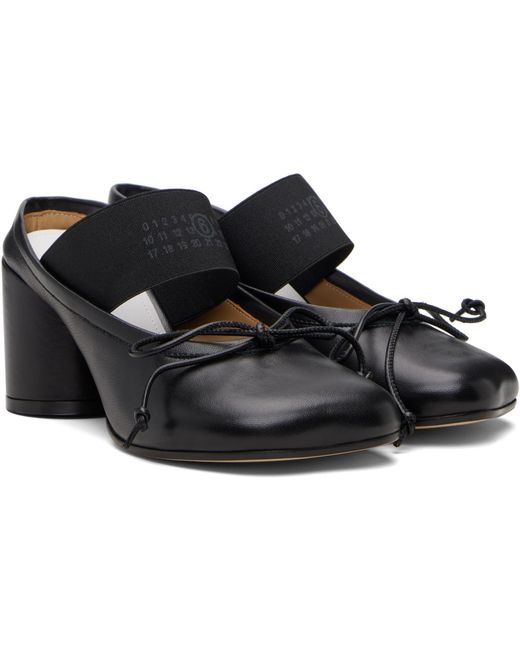 MM6 by Maison Margiela Black Anatomic Numeric Sandal Heels