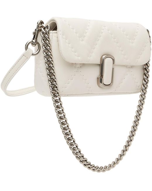Marc Jacobs Natural White Mini 'the Quilted Leather J Marc' Shoulder Bag