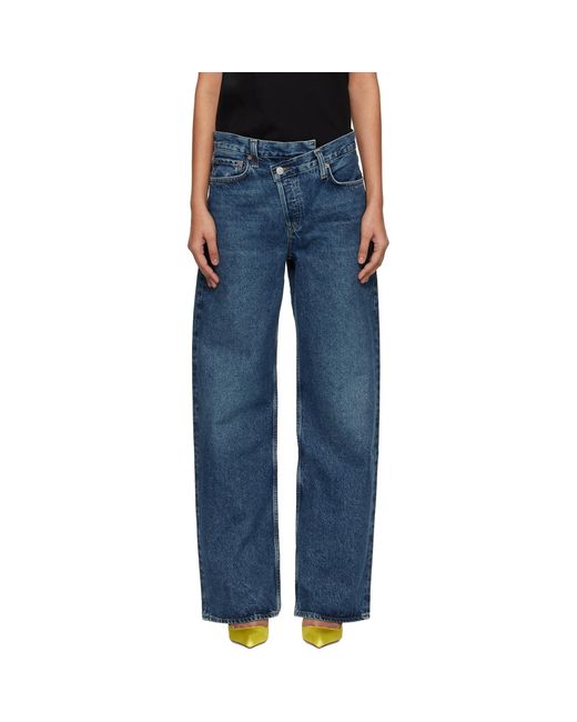 Agolde Blue Arc Criss Cross Jeans