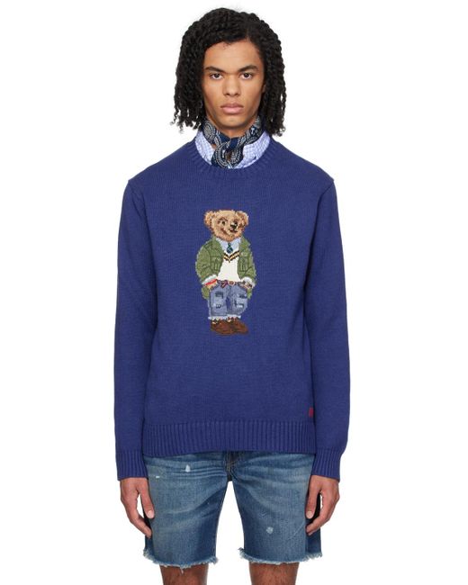 Polo Ralph Lauren Blue Polo Bear Sweater for men