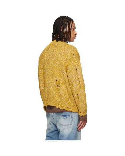 R13 Metallic Distressed Oversized Cardigan for men