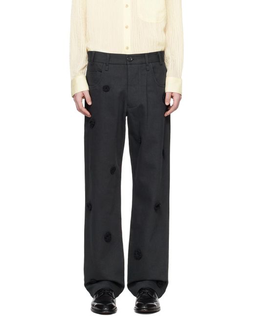 Song For The Mute Black Daisy Trousers for men