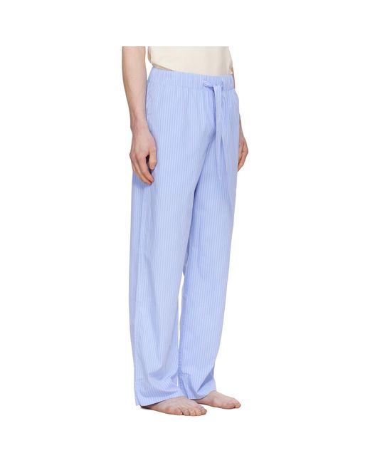 Tekla Blue Poplin Pyjama Pants for men