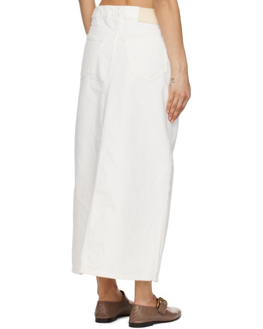 Holzweiler White Slim-Fit Denim Maxi Skirt