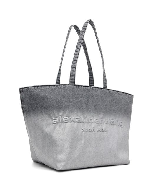 Alexander Wang Gray Denim Punch Large Tote