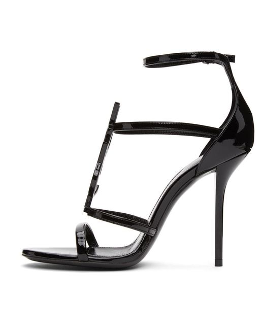 saint laurent black cassandra heeled sandals