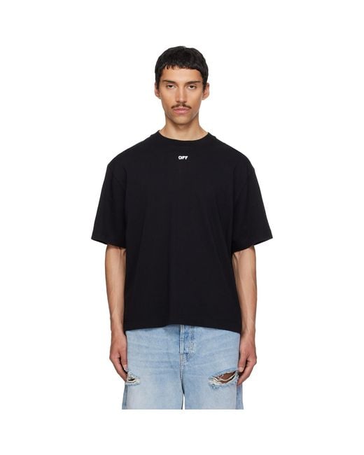 Off-White c/o Virgil Abloh Black Rubbed Paint Arrow Skate T-Shirt for men