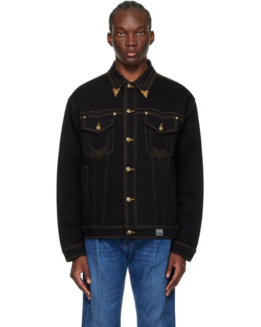 Versace Black Patch Denim Jacket for men