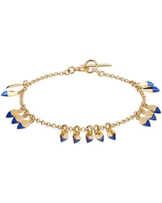 Isabel Marant Black Gold & Blue Shiny Leaf Bracelet