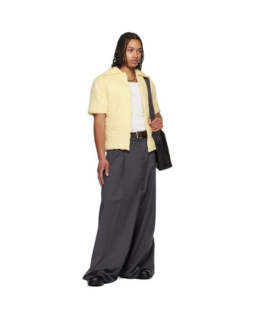 Lu'u Dan Black Off- Wadded Shift Shirt for men