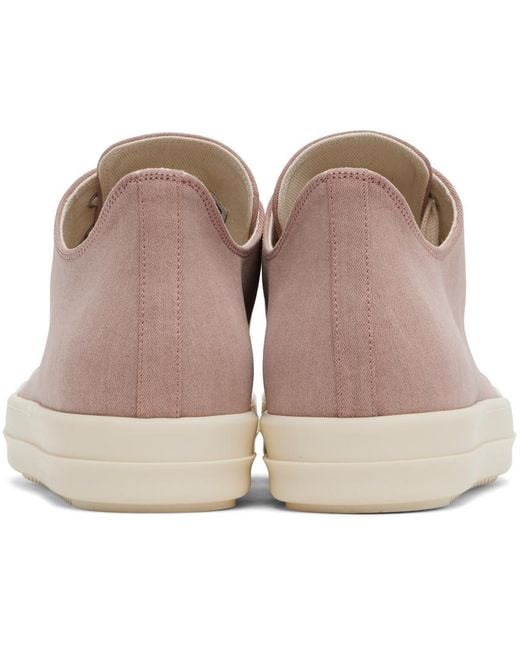 Rick Owens Black Pink Low Sneaks Sneakers for men