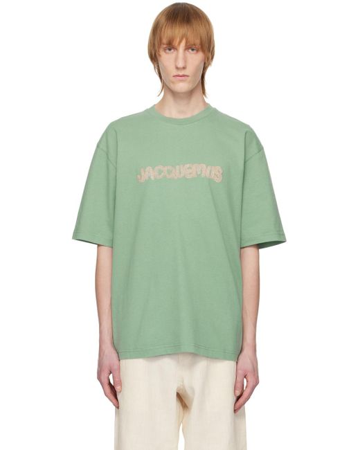 Jacquemus Green 'le T-shirt Raphia' T-shirt for men