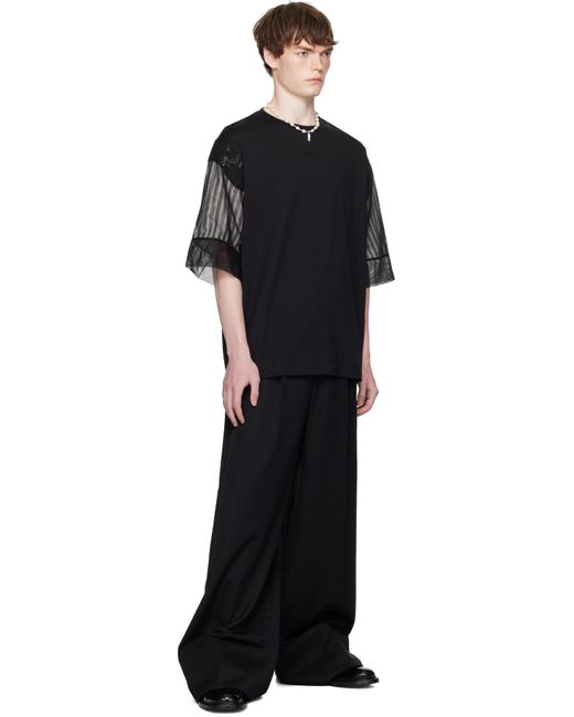 メンズ Simone Rocha ブラック Trapped レース パッチワーク Tシャツ Black