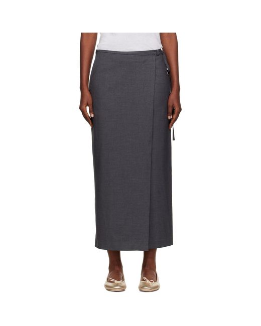 DUNST Black Wrap Maxi Skirt