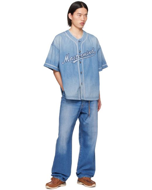 Mastermind Japan Blue Embroidered Jeans for men
