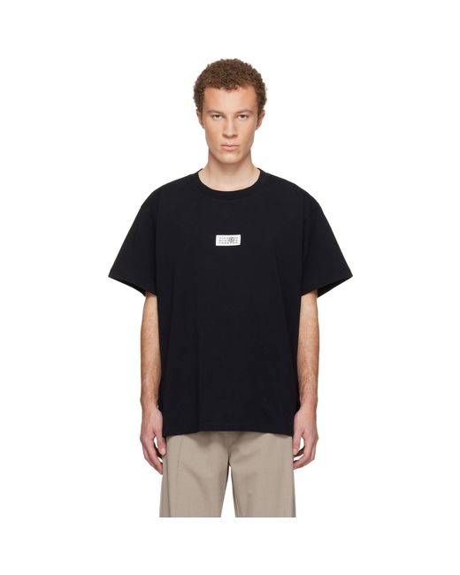 MM6 by Maison Margiela Black Numeric Cotton T-Shirt for men
