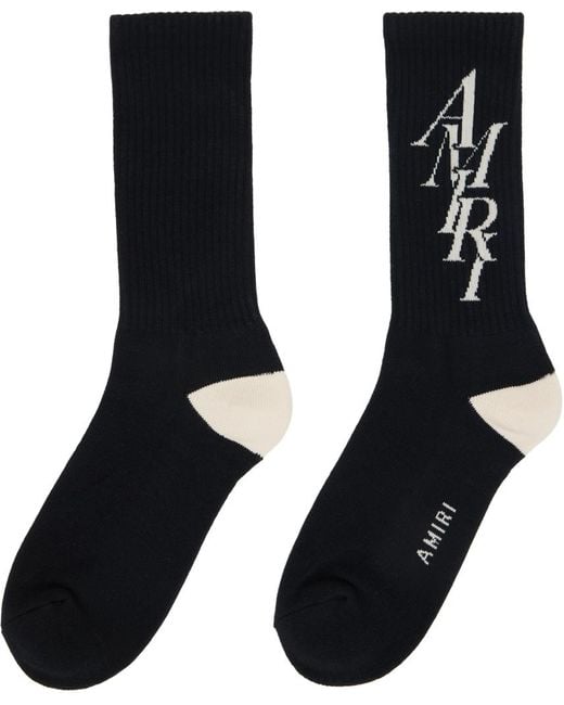 Amiri Black Stack Socks for men