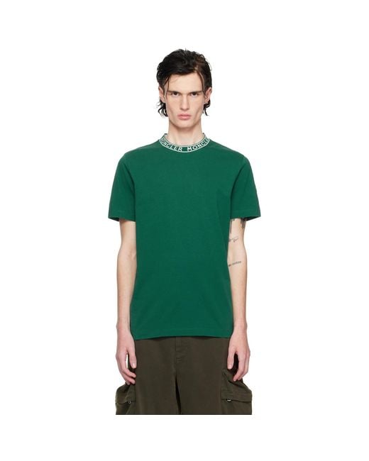 Moncler Green Logo-Trimmed Cotton T-Shirt for men