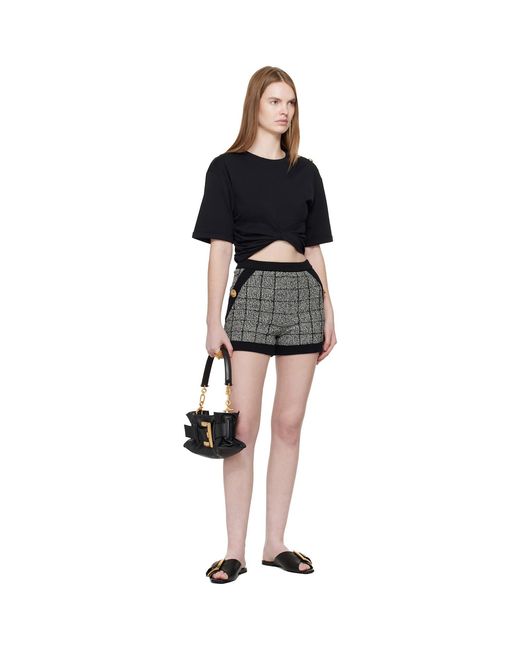 Balmain Black Mini Anthem Shoulder Bag