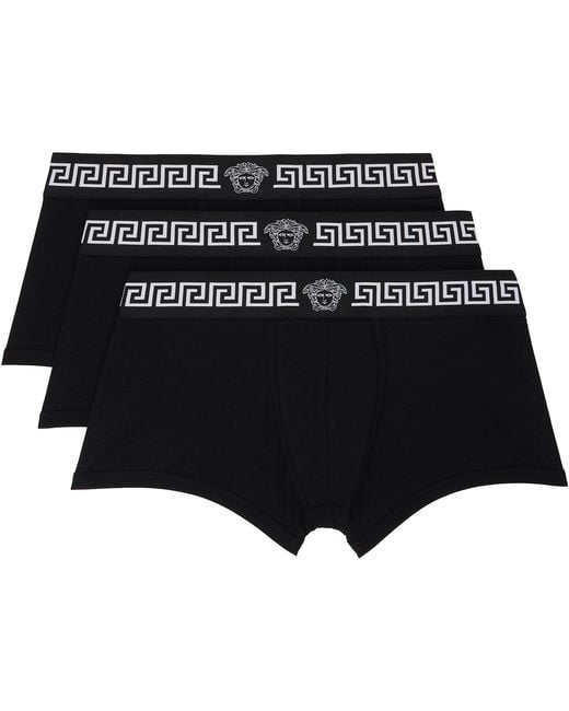 Versace Black Three-Pack Cotton-Jersey Boxer Briefs for men