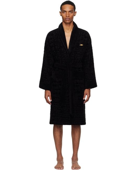 Versace Black Icon Bathrobe for men