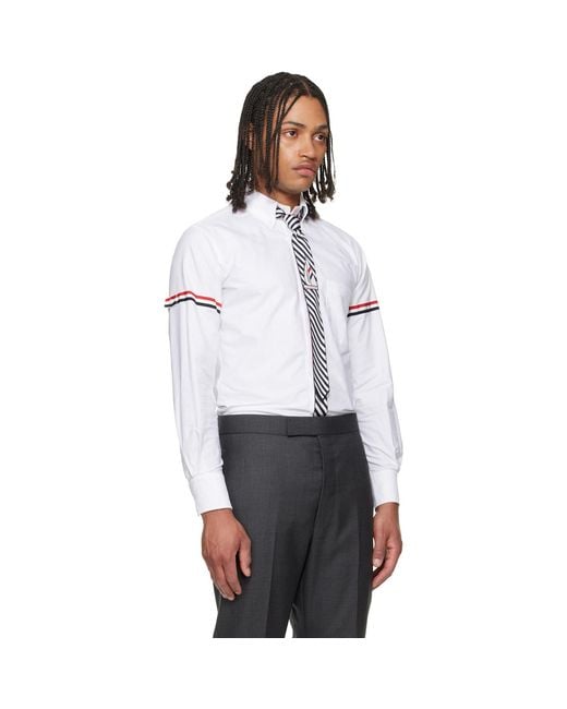 Thom Browne White Oxford Rwb Armband Shirt for men