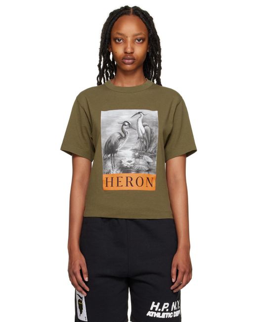 Heron Preston Black Green 'heron' T-shirt