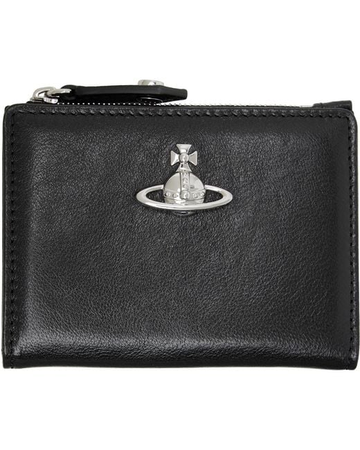 Vivienne Westwood Black Slim Flap Card Holder for men