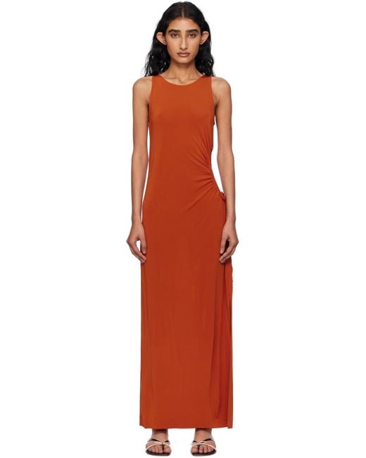 Max Mara Orange Caro Maxi Dress