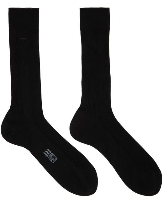 Chaussettes noires à logo brodé Tom Ford pour homme en coloris Black