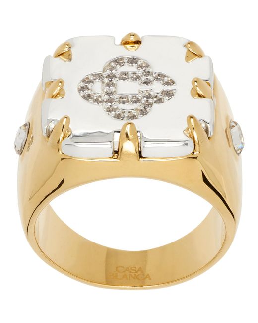 Casablanca Metallic 'Cc' Logo Signet Ring for men