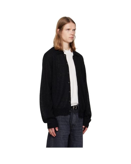 Our Legacy Black Evening Polo Cardigan for men