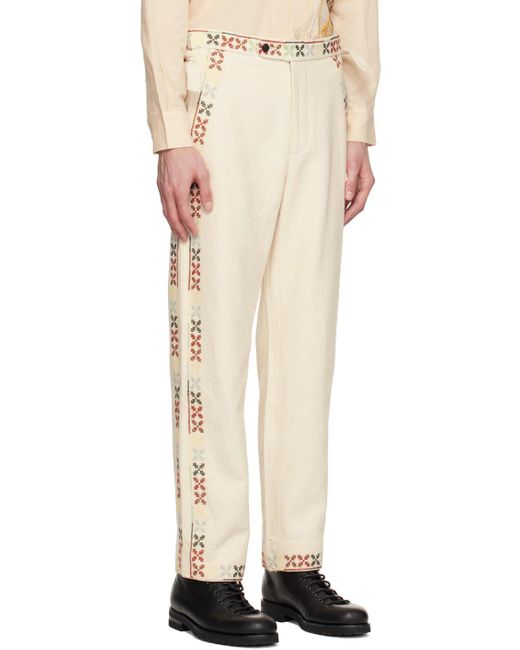 Bode Natural Off-white Prisma Trousers for men