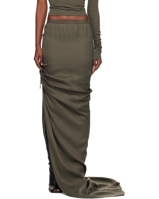 Jupe Longue Kaki Rick Owens en coloris Multicolor