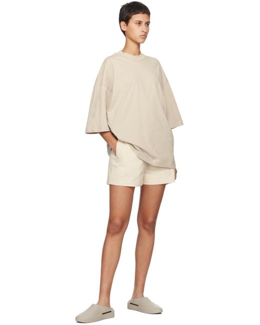 Fear Of God Natural Off-white 'the Lounge' Shorts