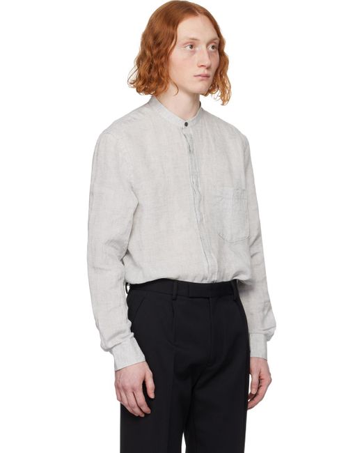 Chemise grise à boutons Zegna pour homme en coloris White