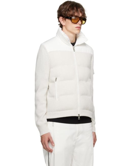 Moncler White Quilted Down Jacket for men
