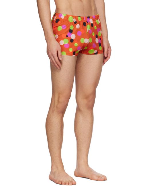 Jacquemus Red Orange Le Raphia 'le Short De Bain' Swim Shorts for men