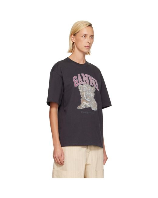 Ganni Blue Tiger T-Shirt