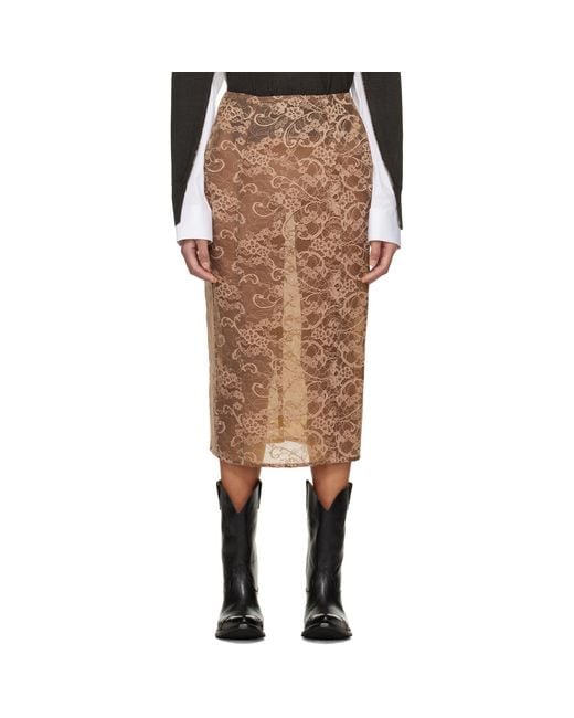 Acne Natural Lace Midi Skirt