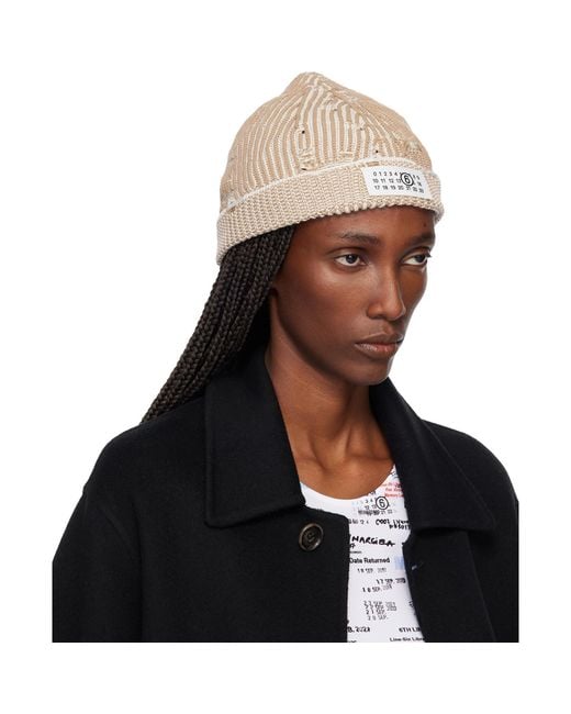 MM6 by Maison Margiela Black Amended Optical Ribs Beanie