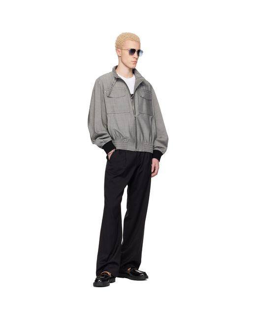 Lanvin Gray Mohair Wool Jacket for men