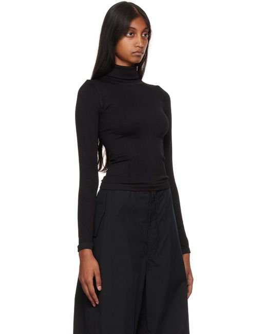MISBHV Synthetic Mesh Monogram Turtleneck Top in Black Womens Clothing Jumpers and knitwear Turtlenecks 