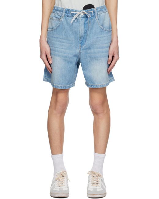 A PERSONAL NOTE 73 Blue Drawstring Denim Shorts for men