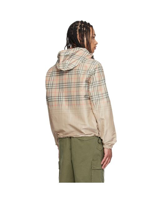 Burberry Natural Gradient Check Hooded Jacket for men