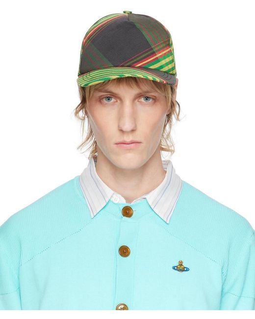Vivienne Westwood Green Embroidered Cap for men