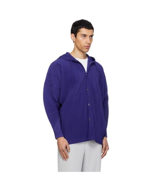 Homme Plissé Issey Miyake Blue Monthly Colors February Hoodie for men